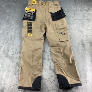 Caterpillar CAT Pants Mens 30x30 Tan Trademark Trouser Cargo Work Tool Pockets